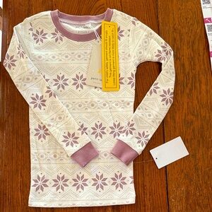 Petit Lem Cream and Pink Patterned Long Sleeve Tee